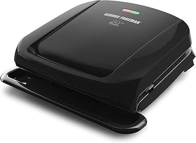 George Foreman 4-Serving Electric Grill & Panini Press with Removable Plates 
