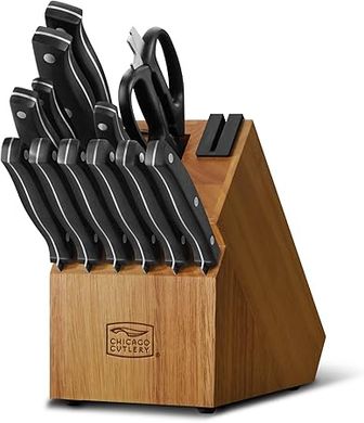 Chicago Cutlery Ellsworth 13-Piece Kitchen Knife Block Set:  Stainless Steel, Ergonomic Handles, Built-in Sharpener.
