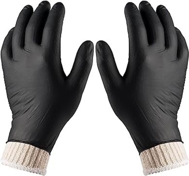 BBQ Gloves & Liners Kit: 4 Washable Cotton Liners + 100 Powder-Free Nitrile Gloves
