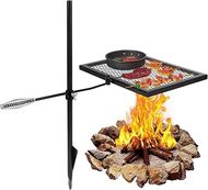 REDCAMP Swivel Campfire Grill: Heavy Duty Steel Grate with Carrying Bag 
