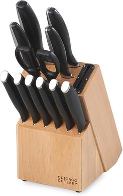 Chicago Cutlery Avondale 12-Piece Knife Block Set:  Ergonomic handles, sharp stainless steel blades, including steak knives and chef