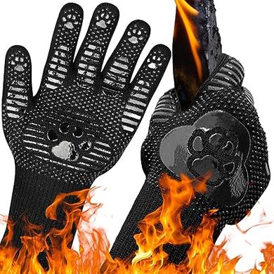 UBeesize Bear Paw BBQ Gloves: 1472°F heat-resistant, 14-inch, non-slip protection for grilling, baking, and more.
