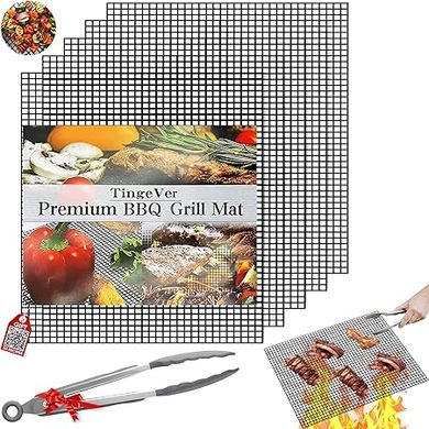 5-Piece Grill Mat Set with 30 Recipes: High-Heat, Non-Stick, Easy-Clean, for Gas, Charcoal & Electric Grills
