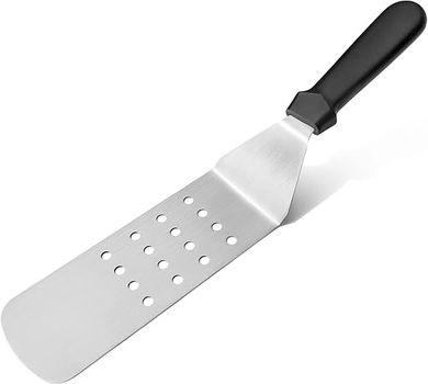 Black Plastic Grill Turner/Spatula with Perforated Handle (14.5")
