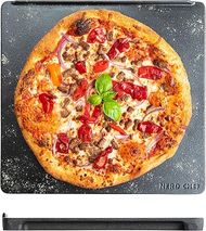 High-Performance Pizza Baking Stone with Integrated Backstop, Handles, and Heating Fins