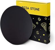 12" Black Ceramic Non-Stick Pizza Stone Pan for Ovens, Grills, and BBQs