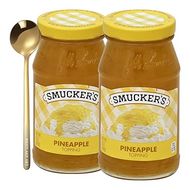 Tropical Pineapple Ice Cream Topping (12 oz, 2-Pack) with Golden Spoon 
