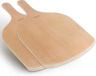 Premium 2-Pack Wooden Pizza Peel & Cutting Board (12") 
