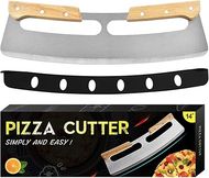 14 Inch Stainless Steel Pizza Cutter with Protective Blade Cover 
