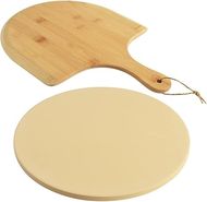 Cordierite Pizza Stone Set with Pizza Peel