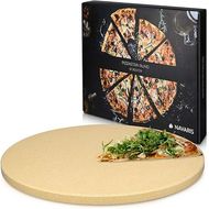 Navaris XL Pizza Stone for Baking, Grilling, and Serving