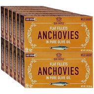 Wild-Caught Anchovy Fillets in Olive Oil (12 Pack) - Kosher, Easy Open 
