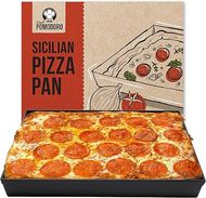 Chef Pomodoro Sicilian Deep Dish Square Pizza Pan (13.2" x 13.2", Non-stick Aluminum) 
