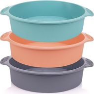 3-Piece 9" Non-Stick Silicone Round Baking Pans (Cake, Pizza, Bread)
