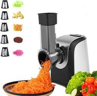 Electric 5-Blade Food Slicer & Grater: One-Touch Operation, BPA-Free
