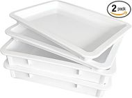 Commercial Pizza Dough Proofing Boxes (2-pack, stackable, 17.5"x13")
