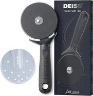 Deiss Lux Heavy-Duty Pizza Cutter:  Sharp, smooth stainless steel wheel with easy-grip handle. Dishwasher safe.
