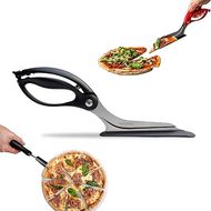 MyHoome Pizza Scissors:  Easy-Clean, Secure-Grip Stainless Steel Cutter & Server
