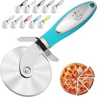 Zulay Kitchen Premium Pizza Cutter:  Sharp, Durable, Easy-Clean Stainless Steel Wheel (Teal)
