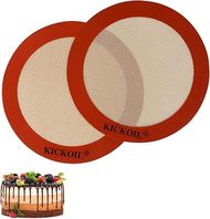 Reusable Silicone Baking Mats: 2 Non-Stick Mats for 8" Pizza, Cakes, Bread, & More
