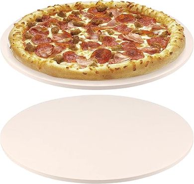 JEUIHAU 2-Pack 12" Cordierite Pizza Stones:  For crispy pizza, bread, & BBQ.
