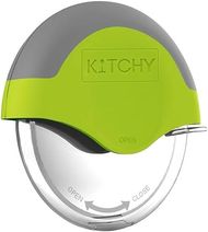 Kitchy Pizza Cutter Wheel: Green, Ergonomic Slicer with Blade Cover 
