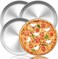 TeamFar 12" Stainless Steel Pizza Pan Set (4-pack): Heavy-duty, dishwasher-safe, for home or restaurant use.
