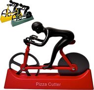 Bike Pizza Cutter,Bicycle Pizza Slicer,Stainless Steel Pizza Cutter Wheels with Stand,Unique Kitchen Gadget,Gifts for Cyclists Men,Cool Men’s Gift