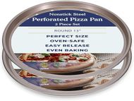 Ultra Cuisine Perforated Pizza Pan, 13" Champagne 
