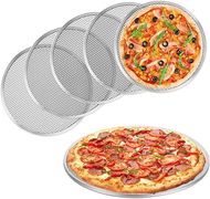 Pizza Screen, 6 Pack 8 Inch Seamless Aluminum Pizza Pan With Holes, Non Stick Commercial Grade Pizza Baking Screen Round Pizza Trays for Oven, Kitchen, BBQ