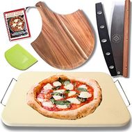 Pizza Stone & Baking Set: 5-Piece, 15" for Oven & Grill 
