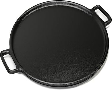 14-Inch Cast Iron Pizza & Griddle Pan: Oven, Stovetop, Grill & Campfire Use
