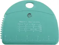 Silicone Dough Scraper & Chopper:  Serrated Edge, Measuring Scale, Multipurpose Cutter (Blue)
