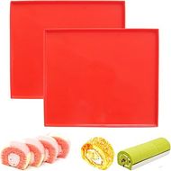 YUANAIYI Silicone Baking Mats (2-pack): Flexible, nonstick sheets for Swiss rolls, pastries, pizza, and more.
