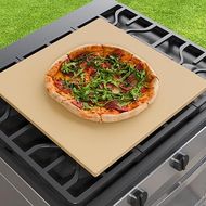 Extra Large Pizza Stone 18 Inch, Rectangular Pizza Grilling/Baking Stone 18" x 18", Industrial Commercial Oven Stone, Ideal for Grilling Baking Several Pizzas Bread - Includes Scaper