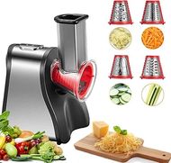 FOHERE Electric Food Processor:  Easily grate cheese, vegetables, and nuts with one-touch control. BPA-free. Red.
