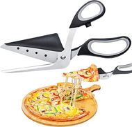 NiHome Pizza Scissors: 2-in-1 Cutter & Server with Detachable Blades
