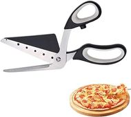 One-Handed Pizza Scissors & Spatula: Stainless Steel
