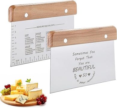 Ergonomic Dough Scraper Set: Stainless Steel with Protective Cover
