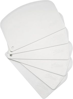 Ateco 6-Piece White Plastic Bowl Scraper Set
