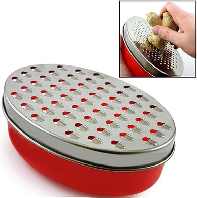 Citrus Zester & Cheese Grater with Storage (Red)
