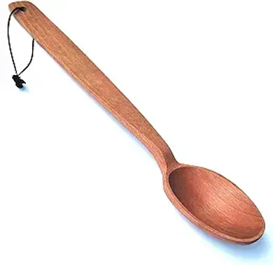 Large 14" Wooden Cooking Spoon: Heavy-duty, non-stick, with scoop & long handle for stirring, mixing, and canning.
