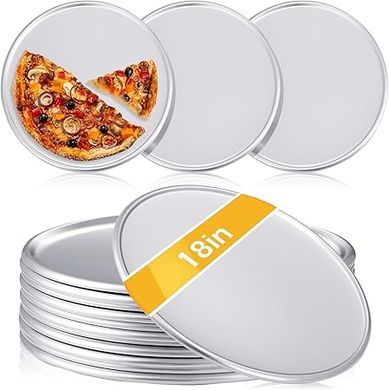 18-Inch Restaurant-Grade Aluminum Pizza Pans (12-Piece Set)
